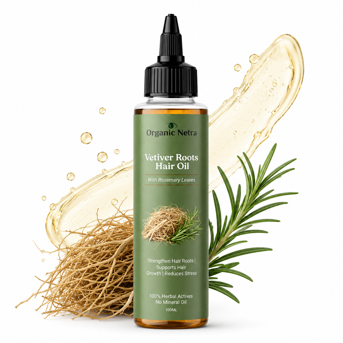 Vetiver Roots Hair Oil with Rosemary Leaves